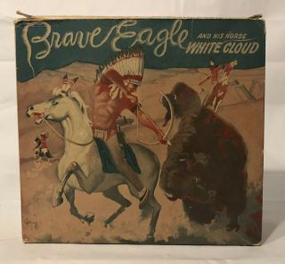 1957 Hartland Chief Brave Eagle 812 Scarce Box W Horse And Headdress