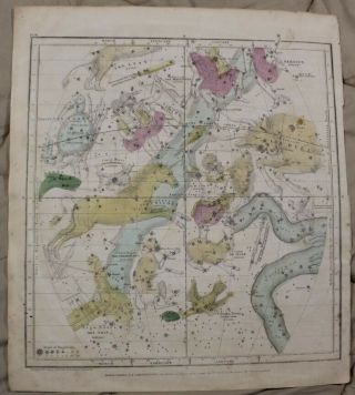 1835 The Visible Celestial Heavens Map For January,  February,  And March
