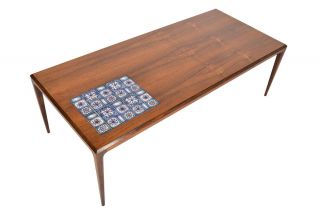 Danish Modern Mid Century Johannes Andersen Rosewood Coffee Table With Tile