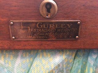 Vintage 1949 Gurley Weights And Balancing Scale In Wood Box
