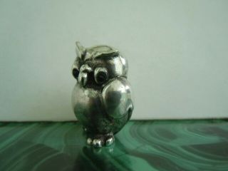 Antique Russian solid 84 SILVER OWL figurine with ruby ​​eyes Faberge design 2