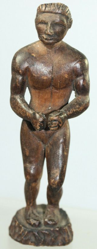 American / African Carved Wood Folk - Art Slave Figure ?