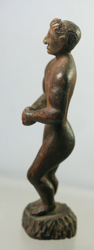 American / African carved wood folk - art slave figure ? 3