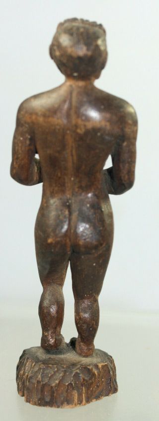 American / African carved wood folk - art slave figure ? 4