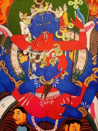 Rare MasterPiece Handpainted Tibetan Chakrasamvara thangka Painting Chinese 2