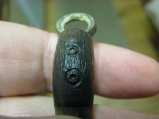 ANGLO SAXON BOARS TOOTH PENDANT WITH RING AND DOT DECORATION 4
