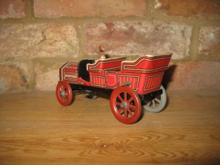 ANTIQUE CAR 1900 ' s FLYWHEEL TINPLATE RARE LIMOUSINE GERMANY TIN TOY CARETTE 5