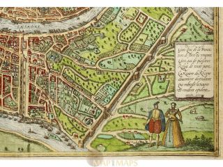 Lugdunum (Lyon) Historic town map by Braun & Hogenberg 1572 2