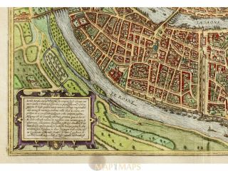 Lugdunum (Lyon) Historic town map by Braun & Hogenberg 1572 3