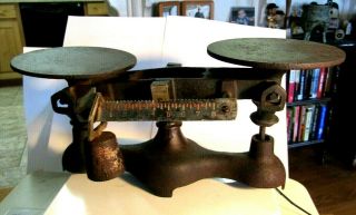 Antique Cast Iron Table Top 8 Pd Balance Scale Decor Restoration Or Parts