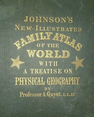 Vintage 1872 THE WORLD MAP Old Antique Johnson ' s Atlas Map 5/19 2