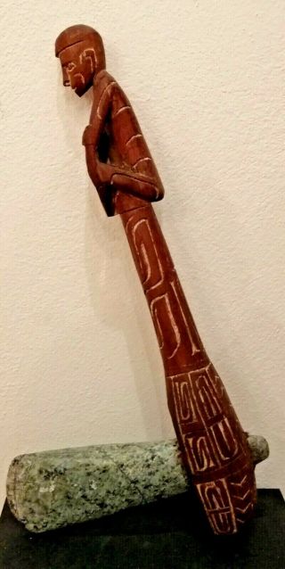 Asmat Axe With Figurative Handle,  Irian Jaya,  Papua Guinea Artefact