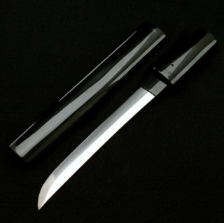 080 Japanese Samurai Edo Antique Tanto Sword With Kuro - Urushinuri Koshirae.