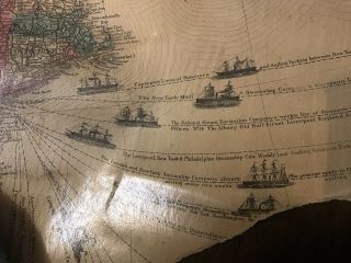 1866 WALL Map United States Canada Brunswick - Ships Chunks Graphics 2