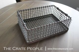 ZINC Wire Baskets - Vintage Industrial Metal Wire Bins – Factory Crates 2