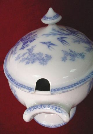 Antique Aesthetic THOMAS ELSMORE - PARISIAN GRANITE BLUE Pattern - SOUP TUREEN 6