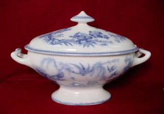 Antique Aesthetic THOMAS ELSMORE - PARISIAN GRANITE BLUE Pattern - SOUP TUREEN 7