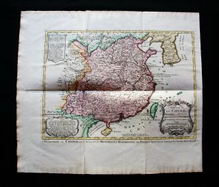 1747 Bellin & Schley - Rare Map Of Asia,  China,  Taiwan,  Beijing,  Shanghai,  Korea