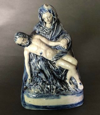 An exceptionally rare WESTERWALD saltglaze stoneware Pietà,  1700 12