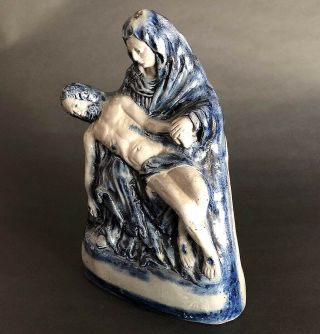 An exceptionally rare WESTERWALD saltglaze stoneware Pietà,  1700 7
