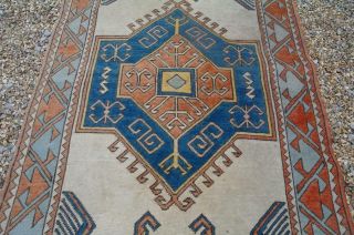 Antique Caucasian Wool Rug 6.  5 ' Tribal Geometric Phoenix Motifs H/Weave 20s Chic 12