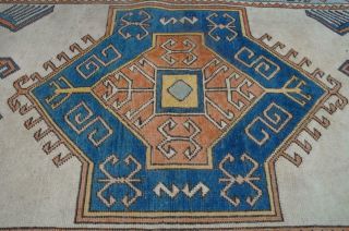 Antique Caucasian Wool Rug 6.  5 ' Tribal Geometric Phoenix Motifs H/Weave 20s Chic 2