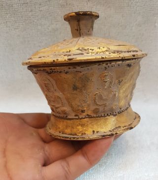 Very Rare And Unique Old Antique Roman Gold On Silver Ancient Box T78 5