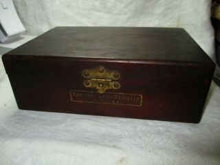 Antique Vtg National Cash Register Supplies Parts Wood Box W/ Tray C1920s