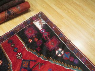 4x9 Circa 1930 Persian Antique Vegetable Dye Handmade - Woven Wool Rug 64 7