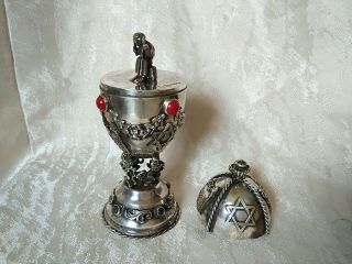 Silver russian liturgical egg Ag 84 judaica stones Jew inside 1878 2