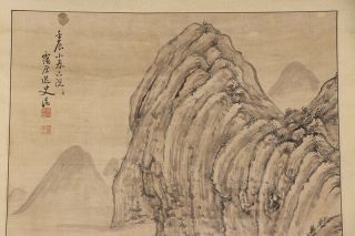 JAPANESE HANGING SCROLL ART Painting Sansui Landscape Asian antique E7689 3