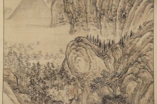 JAPANESE HANGING SCROLL ART Painting Sansui Landscape Asian antique E7689 4