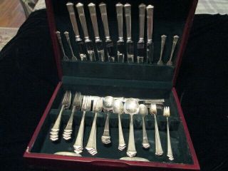 Tiffany Co Windham Vintage Art Deco Sterling Silver 54pc Flatware Monogramed Mcc