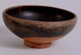 Fine Ancient Greece Greek Apulian Blackware Pottery Pedestal Bowl Ca.  350 B.  C.