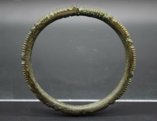 Celtic La Tene Culture Bronze Decorated Bracelet C.  4th - 1st Century Bc