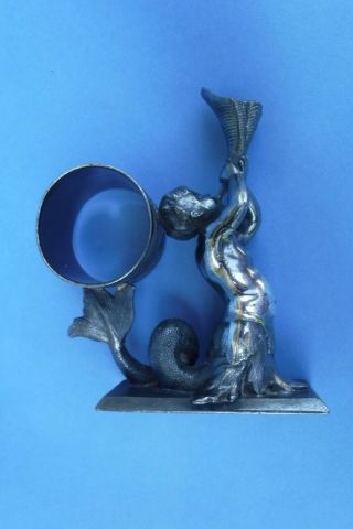 Large Meriden Triton Type Boy Figural Napkin Ring 201 Silverplate 5