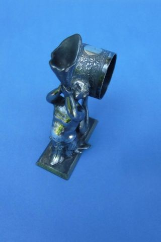 Large Meriden Triton Type Boy Figural Napkin Ring 201 Silverplate 6