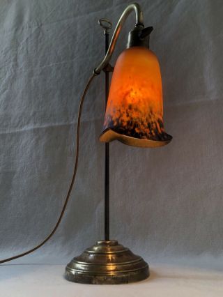 Antique Art Nouveau Art Deco Table Lamp Signed Jany Peynaud.  Daum Galle Nancy