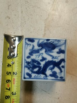 From Old Estate Chinese Ming Porcelain Dragon Incense Box It Marked Asian China 5
