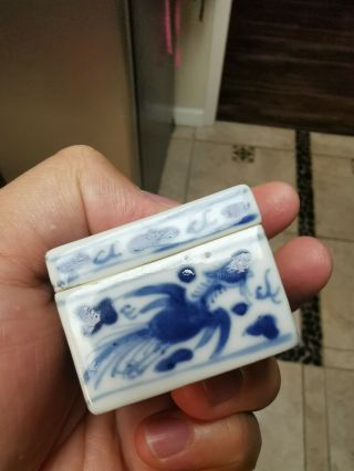 From Old Estate Chinese Ming Porcelain Dragon Incense Box It Marked Asian China 6