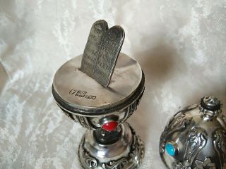 Silver russian liturgical egg Ag 84 judaica stones boards of Mouses 4