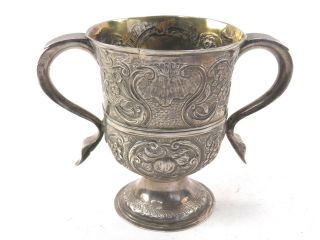 Antique 18th century Georgian sterling silver loving cup London 1772 John King 5