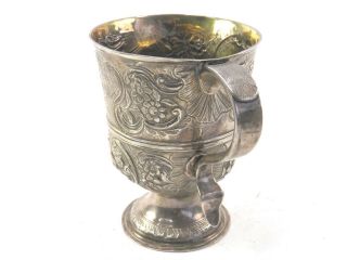 Antique 18th century Georgian sterling silver loving cup London 1772 John King 6