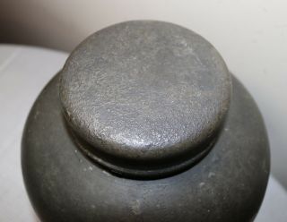 large antique Chinese pewter tea caddy jar 4