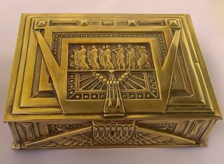 Exceptional Erhard & Söhne Art Nouveau Brass Box: Musical Maidens