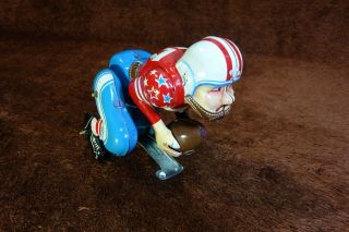 50s Linemar Touchdown Pete Vintage Tin Wind up Toy Japan 2