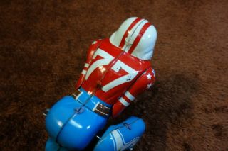50s Linemar Touchdown Pete Vintage Tin Wind up Toy Japan 7