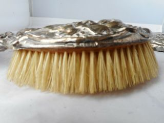 ART NOUVEAU SILVER BACKED HAND MIRROR and BRUSH - Rd.  no.  490505 3