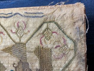 ANTIQUE 18th CENTURY SEWING SAMPLER by ELIZ.  MOARE 1767 11