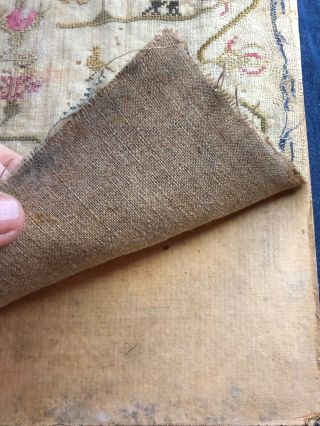ANTIQUE 18th CENTURY SEWING SAMPLER by ELIZ.  MOARE 1767 12